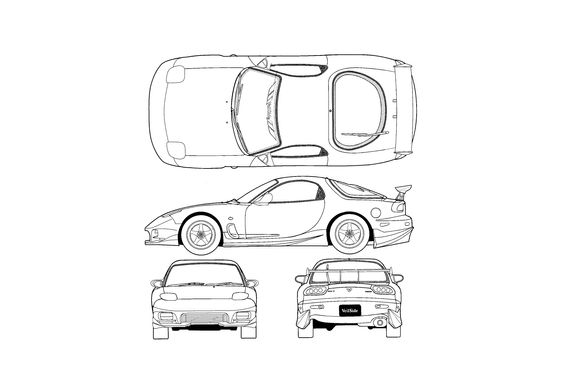 Download drawing Mazda RX 7 FD3S Velside Combat Coupe 1999 in ai
